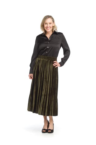 PS-15901 - Velveet Pleated Skirt  - Colors: As Shown - Available Sizes:XS-XXL - Catalog Page:61 